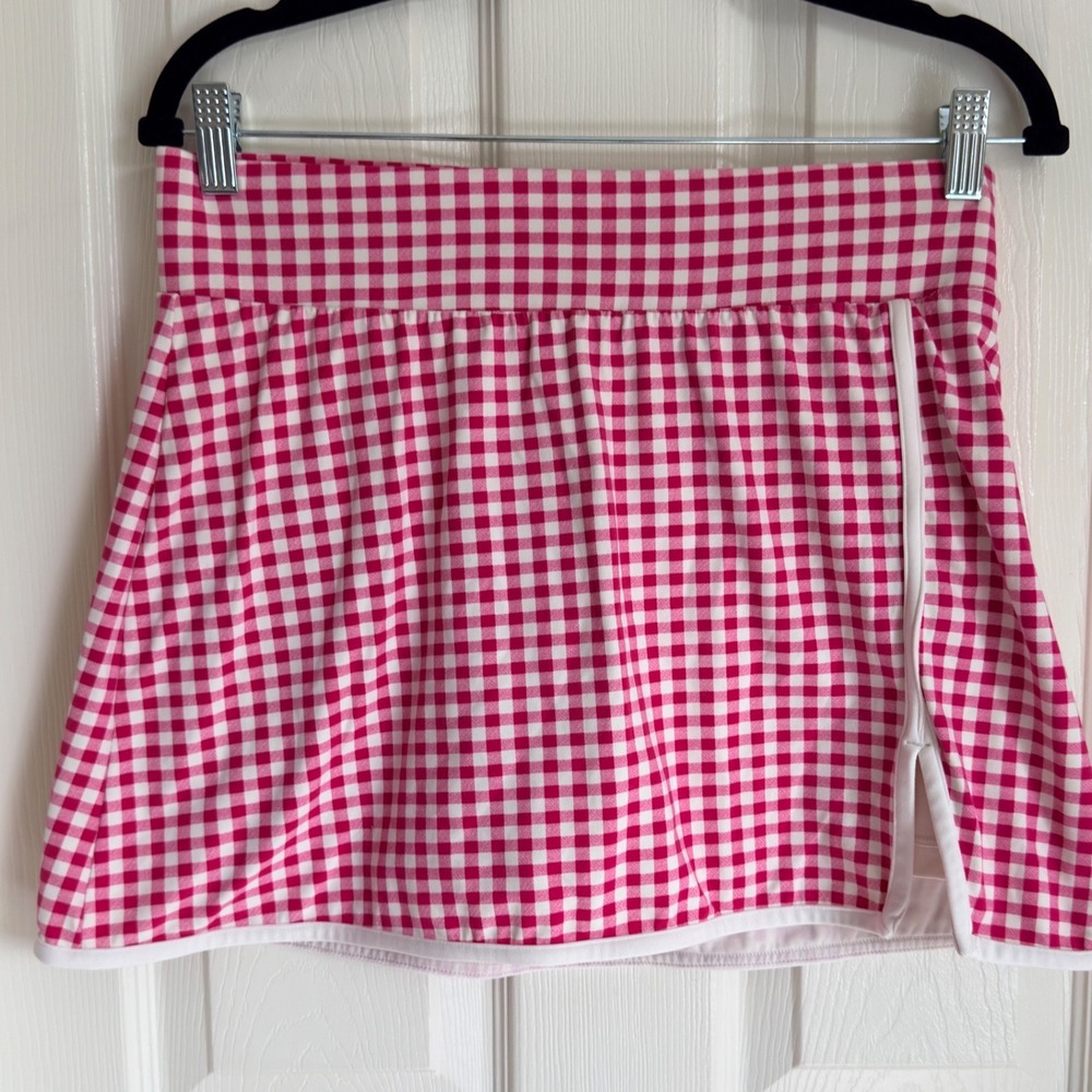 All In Motion Red Gingham Everyday Soft Athletic Skort Side Pocket Size M
